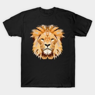 Lion Big Cat Head Polygon Geometric Gift T-Shirt